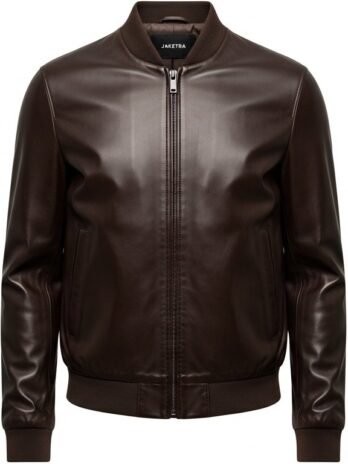 JAKETRA Flight – Luxury Dark Brown Leather Bomber Jacket