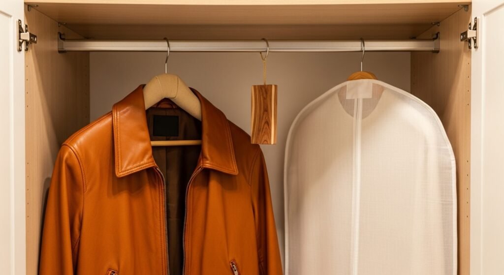 Leather Jacket Storage Setup