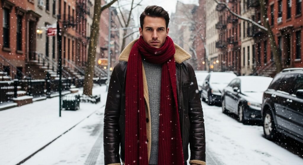 leather jacket acts as the outer shell