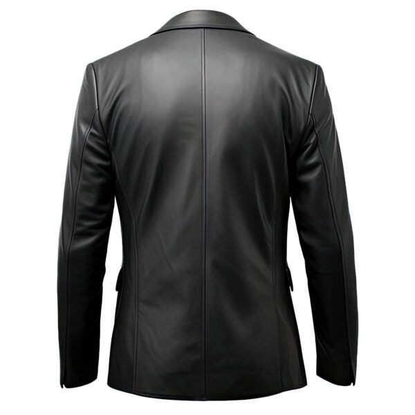 Men's Genuine Sheepskin Leather Blazer with Notch Lapel — Lightweight Business & Casual Jacket back