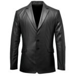 Men's Genuine Sheepskin Leather Blazer with Notch Lapel — Lightweight Business & Casual Jacket front