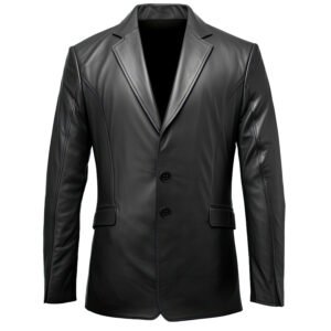 Men's Genuine Sheepskin Leather Blazer with Notch Lapel — Lightweight Business & Casual Jacket front
